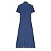 Women's Casual Dress Short Sleeve Button Down V Neck A Line Shirt Dresses Vacation Summer Spring Fashion Outfits S-2XL Sky Blue