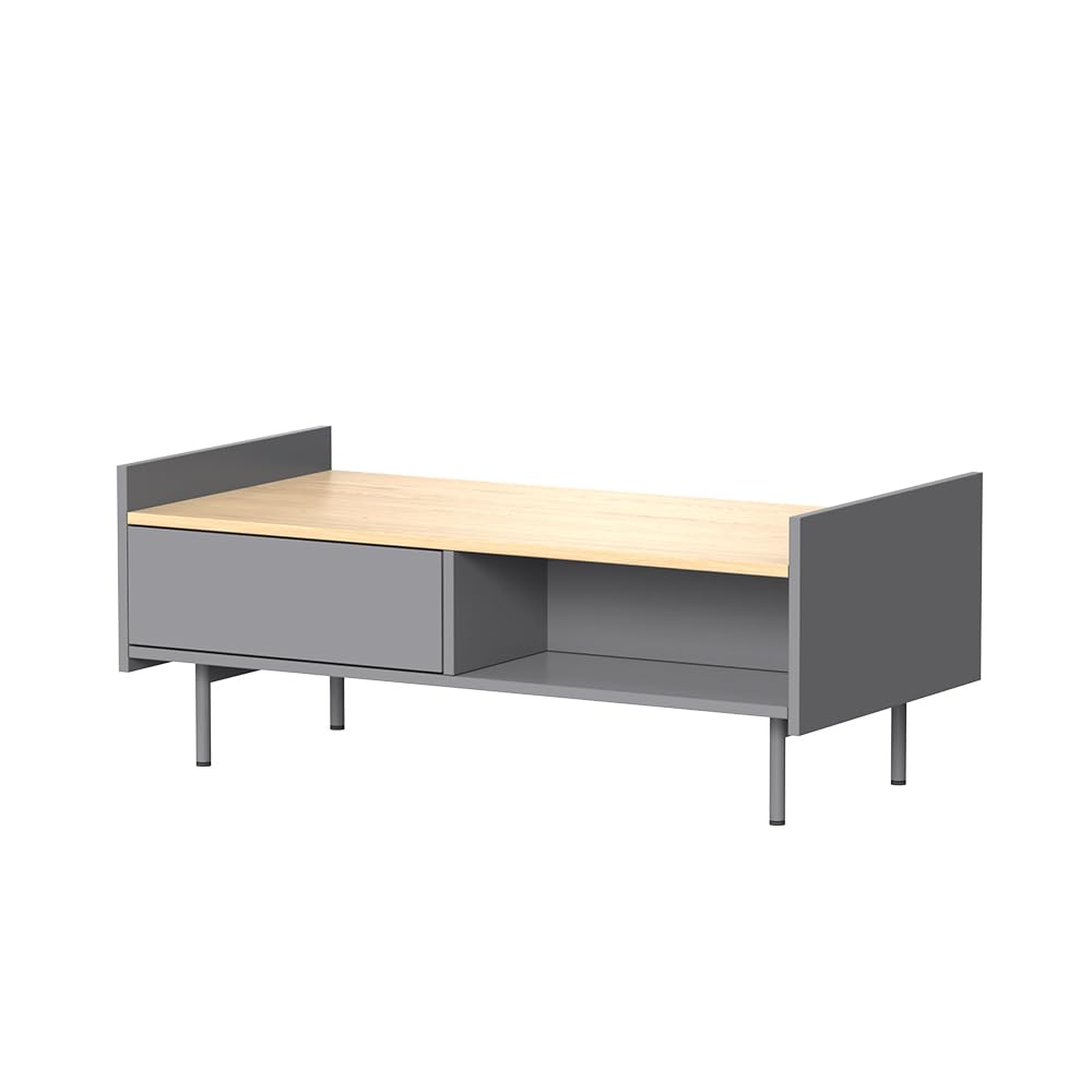 Vicco Table Basse Velina, Gris, 100x50cm