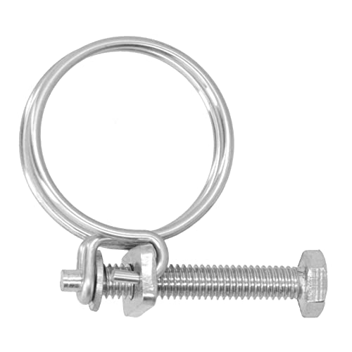 Stainless Steel Double Wire Hose Clamp, Adjustable Clamp for Industrial or Household Use (21-25mm)