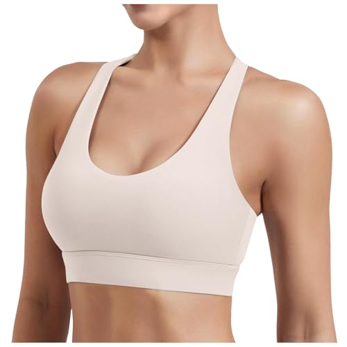 Sujetador deportivo para mujer, con sujeción fuerte, acolchado, para entrenamiento, yoga, fitness, gimnasio, sujetador deportivo, sujetador de yoga para mujer, cómodo entrenamiento, Rosa., XXL