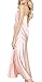 ASHER FASHION Women's Sexy Satin Long Nightgown Lace Slip Lingerie Chemise Robes Light Pink US 4-6 = Tag M