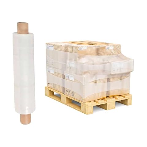 Venuscello® Pallet Stretch Shrink Cling Film 400mm x 300m 30mu, 1.2 kg Clear Extended Core Wrap Rolls for Moving, Secure Packaging, Wrap Parcel for Secure Shipping Cover
