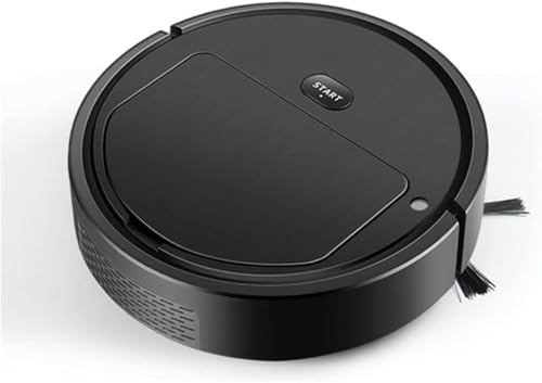 Robot Aspirador Portátil Negro o Blanco Automático Inalámbrico Para La Limpieza Del Suelo De Casa Fregasuelos Navidad Regalo Para Hogar Mujer (Negro)