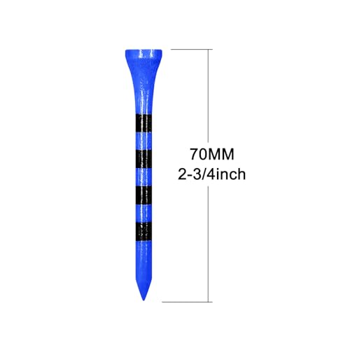 Zivisk Wooden Golf Tees 2-3/4 inch 100 Count, 2.75" Long Golf Wood Bamboo Tees(Blue,70mm) - Thumbnail 2