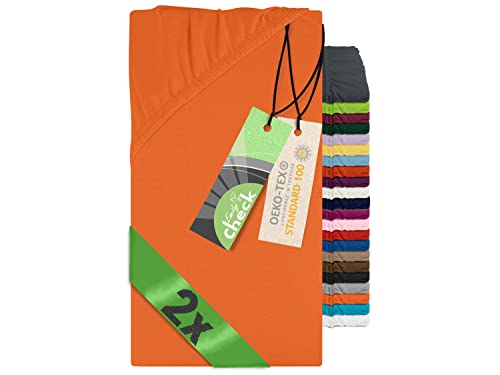 Emily's Check Lot de 2 Drap Housse 70x140 Bebe - 100% Coton Bebe Doux et Confortable - pour lit Enfant ou lit évolutif - certifié Oeko-TEX 1493.2123, Terre...