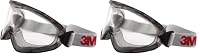 3M Vollsicht-Schutzbrille Serie 2890, indirekte Belüftung, Antikratz-/Anti-Fog-Beschichtung, transparente Polycarbonatscheibe, 2890, Grau (Packung mit 2) – Ansicht 1