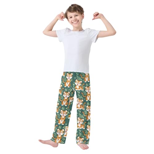 Boys' Pants Tiger Cute Animal Long Bottoms Jogger Pants Elastic Waist Trousers with Pockets S-XL2