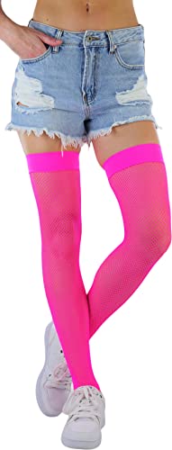 Image of ToBeInStyle Women's Diamond Large and Fine Fence Net Fishnet Nylon Thigh High
