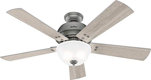 Hunter Fan Company 50406 Highdale Ceiling Fan, 52, Matte Silver Finish