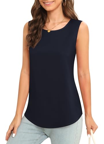 Image of Women's Sleeveless Chiffon Tank Top Business Casual Blouse Tunic Top
