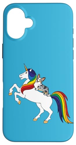 Kawaii Kids Girls Unicorn Cardigan Blue Merle Corgi Lover �X�}�z�P�[�X iPhone 16 Plus �p