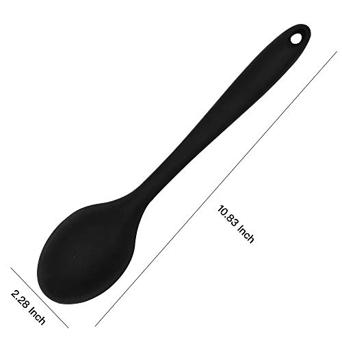 2 Pieces Silicone Nonstick Mixing Spoons, Bpa Free And Food Grade Serving Cooking Spoon, High Heat Resistant To 480°F, Hygienic Design Slotted And Solid Spoons For Mixing And Serving #TOP2