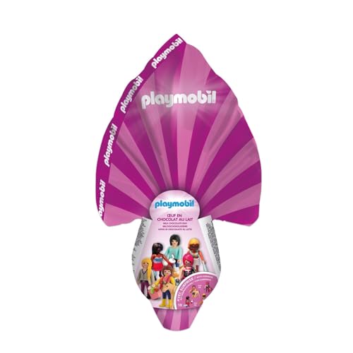 Huevo de Chocolate de Pascua Playmobil rosa (150g) – Edición Especial con Juguete Sorpresa – Regalo Ideal para Niñas en Semana Santa – BIP Chocolat de Pâques