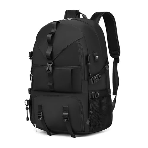 Sac à dos d'escalade USB grande capacité noir pour PC portable et randonnée