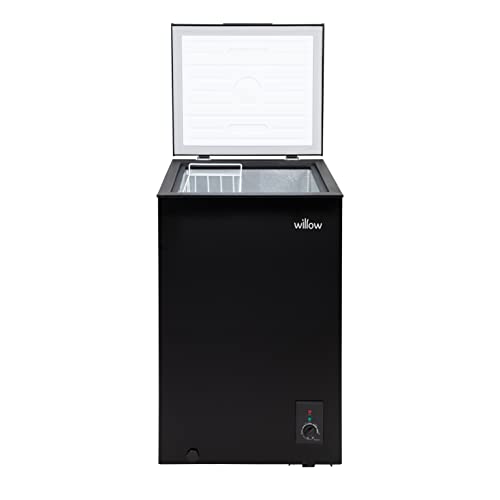 Willow W99CFB Freestanding 99L Chest Freezer with Removable Storage Basket, Suitable for Outbuildings and Garages, 4* Freezer Rating - Black - Image 2