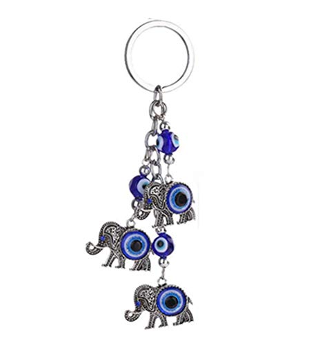Preisvergleich Produktbild Ogquaton 1x schlüsselanhänger kreative Elefanten Blaue Augen Auto anhänger schlüsselanhänger Frauen männer Geschenk verschlüsse für schlüsseltasche Ornamente langlebig und nützlich