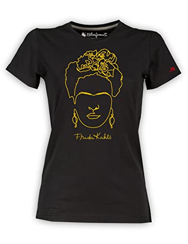 Blasfemus Camiseta mujer - Frida Kahlo oficial estilo Line Art Oro, Negro , M