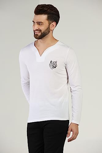 Image of INKKR Regular Fit Style V-Neck Full Sleeve T-Shirts for Men