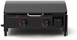 Miniatura 8 de Megamaster Plancha de mesa de propano de 2 quemadores, 18000BTU, 282 pulgadas cuadradas, cocina al aire libre, campamento y portón trasero, negro,