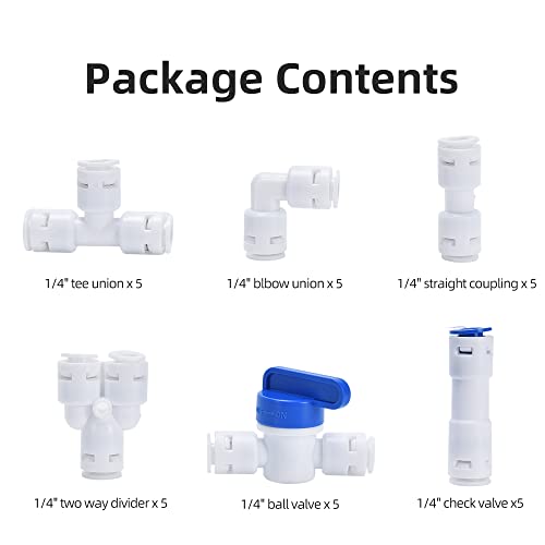 Cnaodun 1/4" Od Quick Connect Fittings Push To Connect Water Tube Fittings For Ro Reverse Osmosis Water Filter Pack Of 30… #TOP1