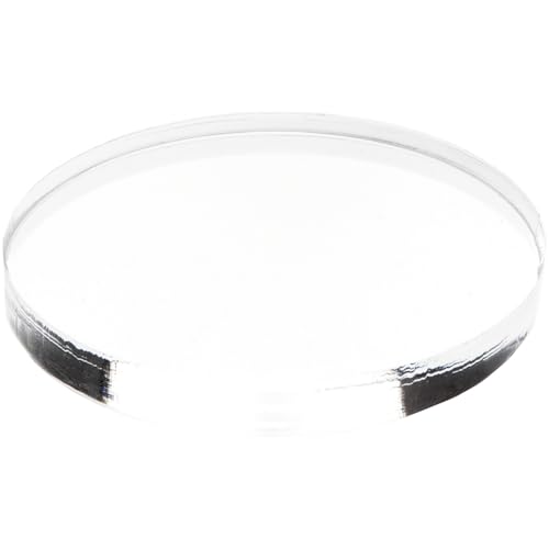 Plymor 3" W x 3" D x 0.375" H Clear Round Economy Display Base (3 Pack)