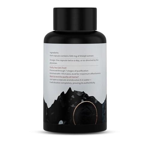 Image of Jeena Sikho Shuddh Shilajit Capsule| 500 mg per Serving | High Fulvic Acid & Lab Tested | Supports Energy, Strength & Stamina | 60 Capsules