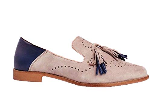 JITUUE Ladies Bullock Carved Fringe Casual Hollow Shoes