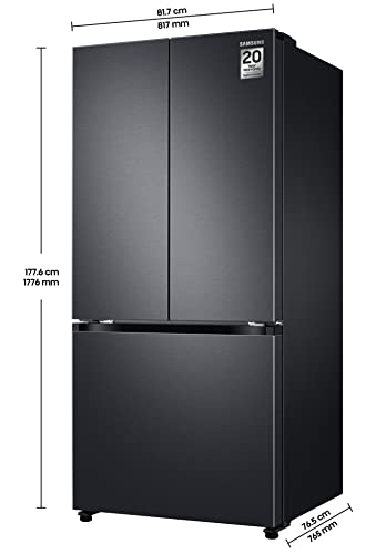 Image of Samsung 550 L Inverter Frost-Free French Door Refrigerator (RF57A5032B1 /TL, Black DOI, Convertible), Real Stainless, Convertible