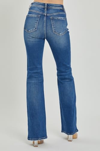 SALT TREE Risen Jean - Mid Rise Skinny Bootcut Jeans - RDP5523 Darkblue2