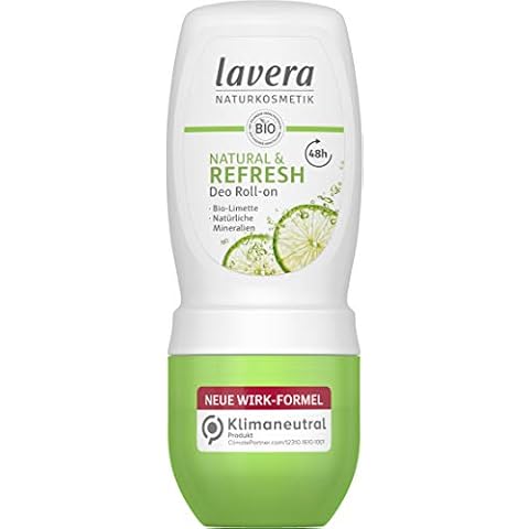 Lavera Deo Roll-on NATURAL & REFRESH 48 h - vegan - Naturkosmetik - Bio-Limette & Natürliche Mineralien Cover