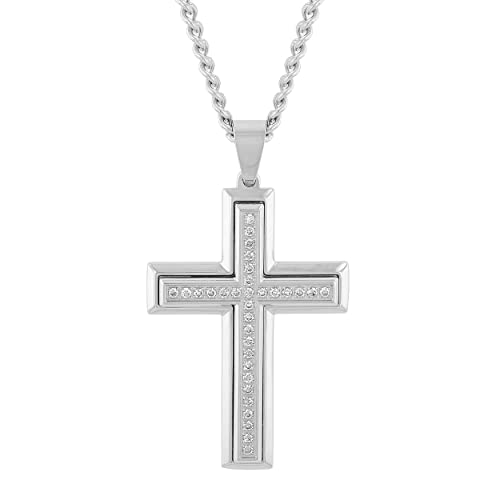 Stainless Steel Cross Pendant on 24