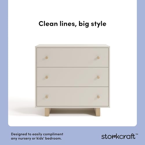 Image of Storkcraft Texas 3 Drawer Chest with Changing Table Topper, Frosted Oat