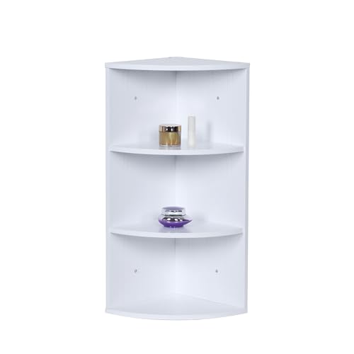 Relaxdays Eckregal, 3 Ablagen, Badregal, hängend oder stehend,...