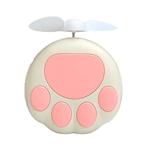 YU-HELLO Lindo gato en forma de pata portátil mini ventilador de aire USB recargable pequeño (W)