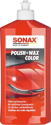 SONAX Polish & Wax Color rot (500 ml) | Politur mit Farbpigmenten und Wachsanteilen