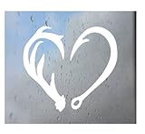 Antler & Fish Hook Heart Decal for Truck, Funny, Tumbler, Window, Laptop, Phone, Stickers, Home Decoration.