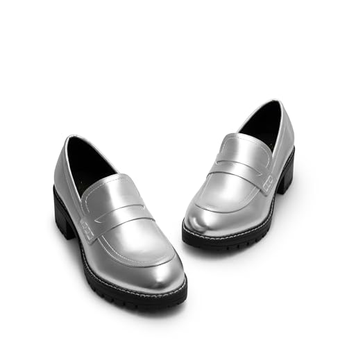 Image of DREAM PAIRS Women's Platform Chunky Heeled Loafers, Womens Business Casual Shoes