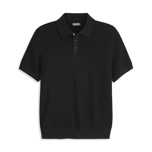 Van Heusen Men's Short Sleeve Temp Control Polo Sweater Shirt, Regular Fit Button & Snap Closure, Cooling Fabric