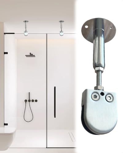 Estabilizador de Ducha Barra de Soporte Telescópica Vertical de Techo para Mampara de Ducha, Brazo Estabilizador para Ducha, Abrazadera de Fijación(3 Pack,290-360mm(11 3/8-10 1/4'))