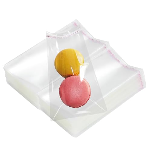 RONSBILL 400PCS 3.2Mil Clear Self Sealing Cellophane Bags 3x5 Inches Cookie Bags Self Adhesive Resealable Cellophane Bag for Packaging Cookies Party Favors Candy Gifts Jewelry Thick