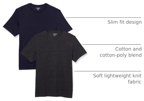 Image of Amazon Essentials Men's Slim-Fit Crewneck Short Sleeve Cotton T-Shirts