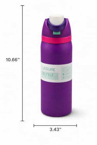 Image of HomeCloud 1200ML Stainless Steel Water Bottle - Double-Wall Vacuum Insulated, Leakproof Straw Lid, BPA-Free Reusable Travel Flask with Two-Way Spout for Gym, Office & Outdoor Use (S Purple)