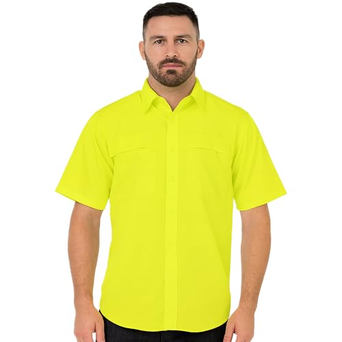 Men's Pescador Polyester Short Sleeve Fishing Shirt Wicking Fabric Sun Protection Casual Button Down Shirt3