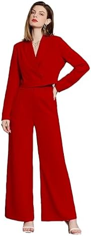KOTTY Women's Solid Relaxed Fit Full Sleeve Co-ord Blazer and Trouser Set.