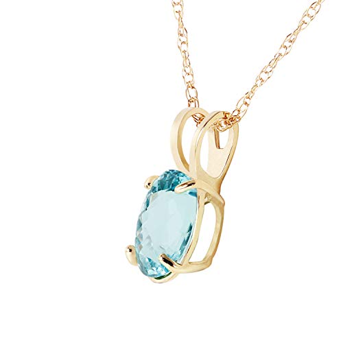 Galaxy Gold GG 14k Yellow, White, Rose Gold Necklace with Oval-shaped Aquamarine3