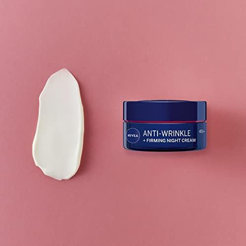 NIVEA Anti-Wrinkle and Firming Night Cream (50ml), Overnight Moisturiser for 45+ Skin, With Shea Butter, Macadamia Nut Oil, and Panthenol for Enhanced Skin Care