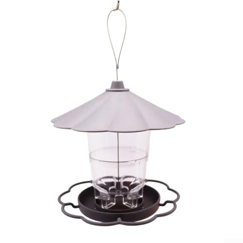 Vogelfutterstation mit verstellbarer Höhe und geräumiger Kapazität zur einfachen Überwachung von Vogelfutter (Grau)