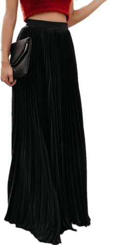 Flowy Pleated Maxi Skirt Beachwear Summer 2024 Fashion Stylish Summer Parties Vacations Long Maxi Skirt Comfortable Fit