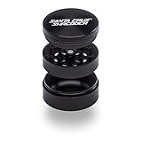 Santa Cruz Shredder Metal Herb Grinder Knurled Top for Stronger Grip 3-Piece Large 2.7' (Black)