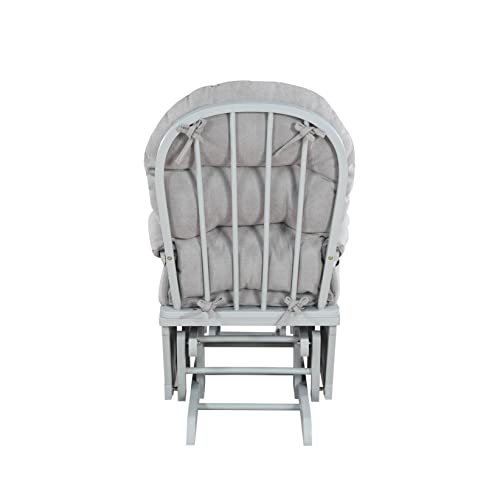 Image of Suite Bebe Madison Nursery Rocking Chair with Ottoman, Wooden Glider for Baby Nursing, Smooth Gliding Rocker, Gray and Oyster